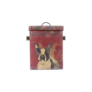 Boston Terrier Biscuit Tin Box with Lid (Empty), EUC